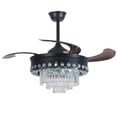 thumbnail image 3 of KPIBEST Crystal Chandelier Fan 42" Dimmable Fandelier Modern Black Ceiling Fans with Lights and Remote for Bedroom Dining Room Living Room, 3 Light Color, 3 of 9
