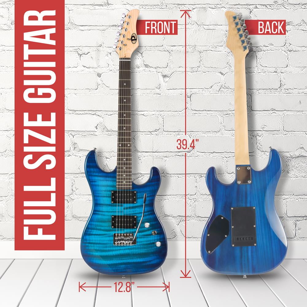 Pyle Beginner Electric Guitar Kit with Amp - Starter Kit Full Size 39" Instrument Package with Humbucker Pickups and Rock Amplifier Starter Set Bundle for Kids All Ages, Youth and Adults