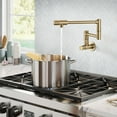 thumbnail image 3 of KRAUS® Bolden™ Wall Mount Pot Filler Kitchen Faucet with Retractable Arm in Spot-Free Brushed Brass, 3 of 14