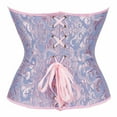 thumbnail image 6 of Aboser Corset Belt for Women Renaissance Waist Cincher Floral Print Boned Bodyshaper Eyelet Lace up Corset Tops Strapless Chest Supporting Bustier Top, 6 of 9