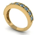 thumbnail image 2 of 0.81 ctw Wedding Band for Women - 18K Yellow Gold Blue Moissanite Stackable Eternity Ring, 2 of 6