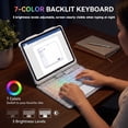 thumbnail image 2 of Transparent 360° Swivel Keyboard Case for iPad Air 11", iPad Air 5/4, iPad Pro 11" 2018-2022, Multi-Touch Trackpad, 7 Color Backlit,White, 2 of 9