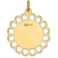 thumbnail image 2 of Solid 14k Yellow Gold Plain .018 Gauge Engravable Flower Disc Charm - 28mm, 2 of 5
