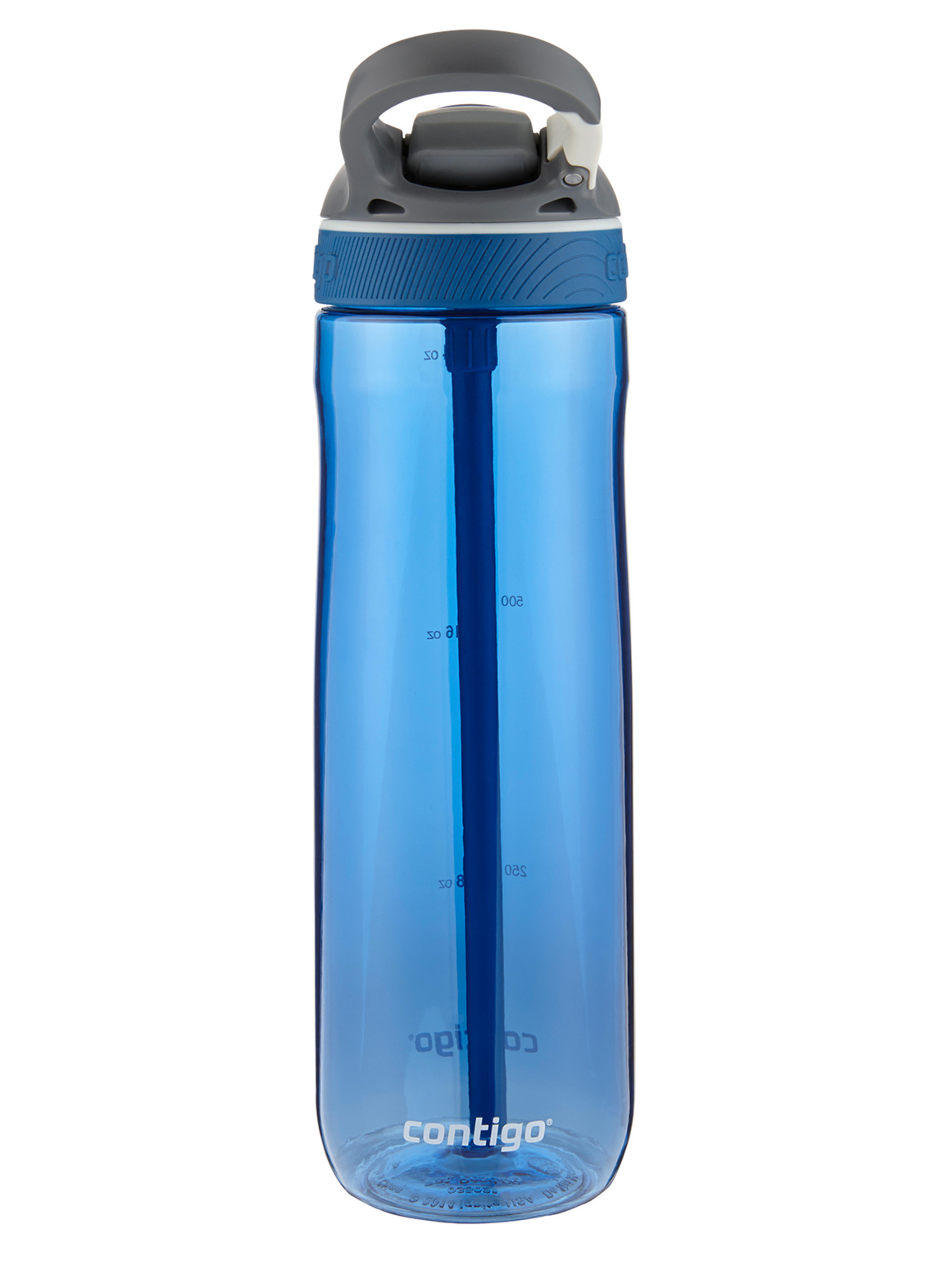 Contigo AUTOSPOUT Ashland 24oz Plastic Water Bottle w/Straw Monaco Blue 2-Pack 
