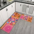 thumbnail image 2 of Bright Pioneer Flower Patchwork Kitchen Rugs Sets Of 2,Anti Fatigue Kitchen Mat Rugs Non Slip Washable,Decorative Kitchen Floor Mats for Kitchen,Sink,Laundry,17"x30"+17"x47", 2 of 7