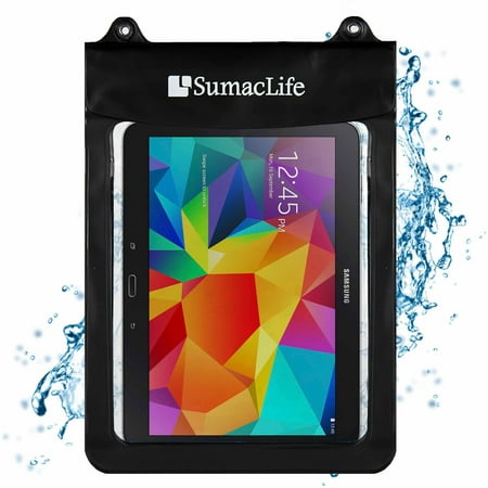 SUMACLIFE Waterproof Triple Zip Clear Case Carrying Bag (with Lanyard) for Tablets up to 12in x
