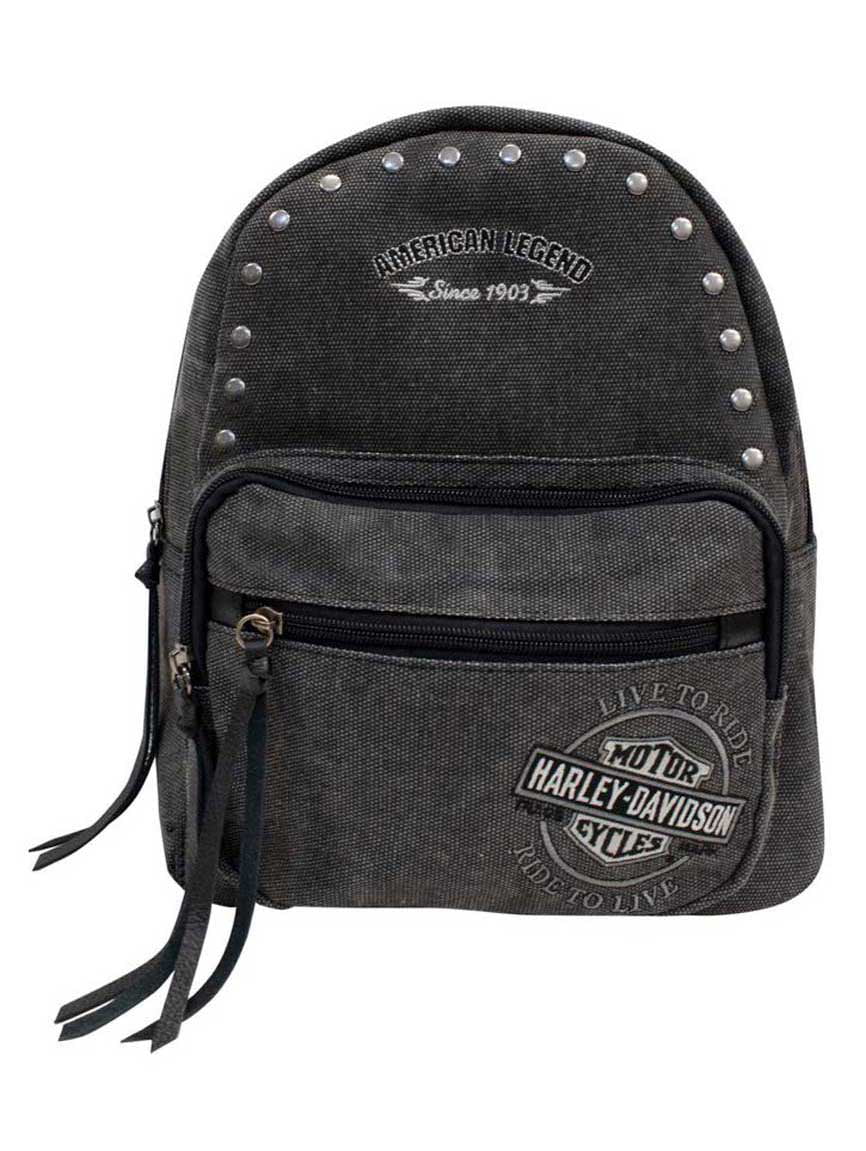 Harley-Davidson Women's Embroidered B&S Shoulder Bag, Black