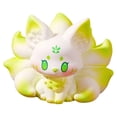 3D Resin Nine Tailed Fox Desktop Figurine, Green Finish Collectible ...