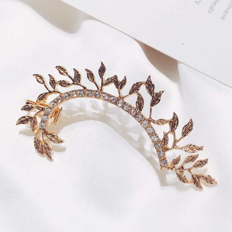 6683 Antique headband with metal leaves and rhinestones