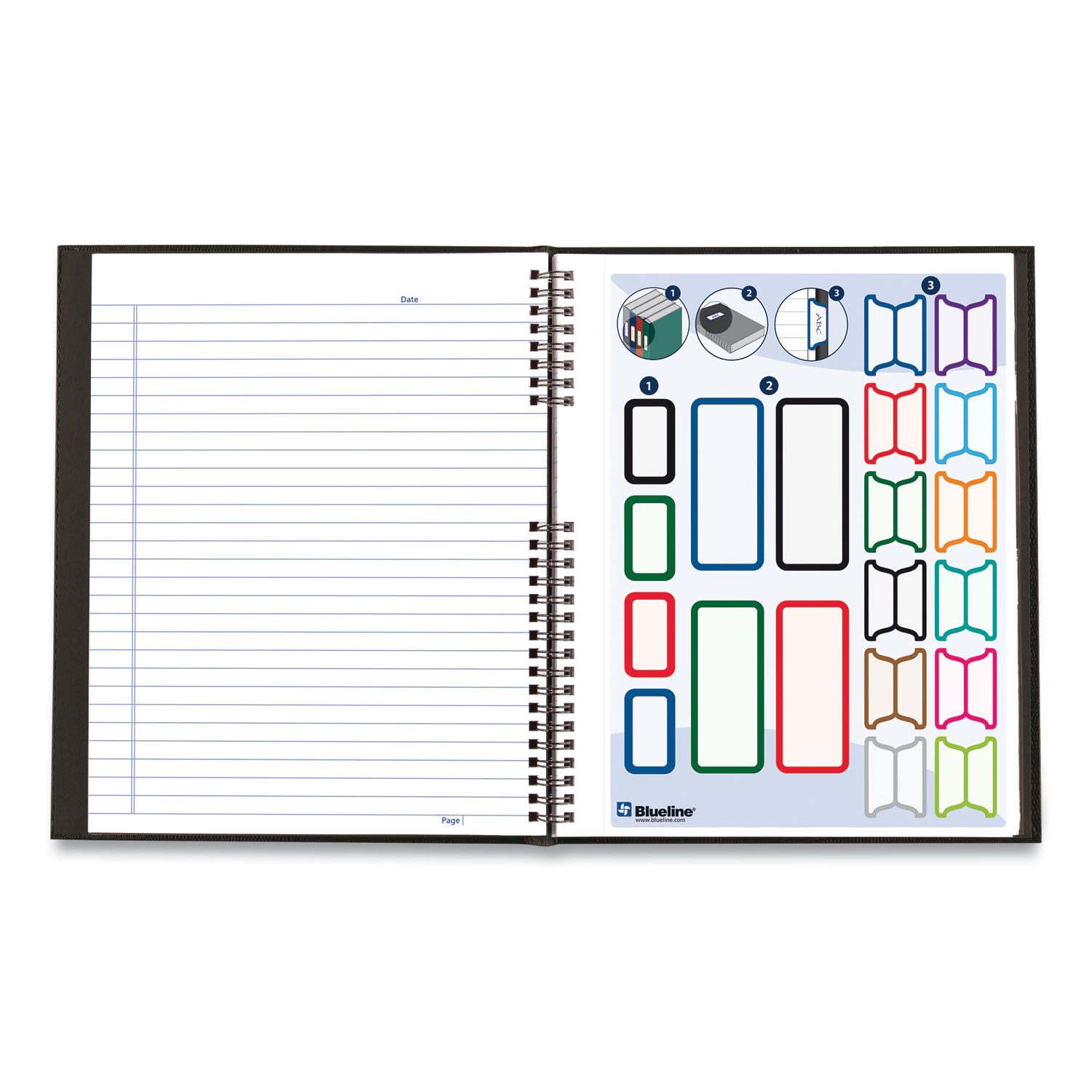 NotePro Notebook, 1-Subject, Medium/College Rule, Black Cover, (75) 11 x 8.5 Sheets