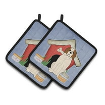 Carolines Treasures BB2789PTHD Dog House Collection Saint Bernard Pair of Pot Holders , 7.5HX7.5W, multicolor