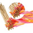 thumbnail image 4 of Unique Bargains Lace Silk Ribbon Fairy Sticks Wands for Wedding Party, Fuchsia/Orange 25 Pack, 4 of 5