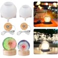 thumbnail image 1 of 4PCS Moldes de resina de luz de esfera grande Moldes de silicona LED para resina con base de madera iluminada Moldes de silicona de bola redonda Molde de luz de noche de cristal LED, 1 of 5