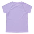 thumbnail image 4 of Alvivi Girls Short Sleeves Casual Shirt Kids Dry-Fit Athletic T-shirts for Sport Fitness Running Light Purple 5-6, 4 of 5