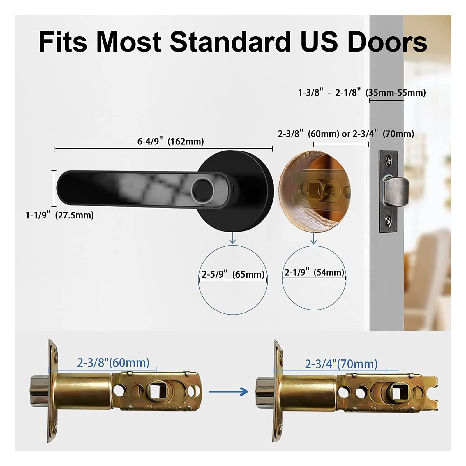 Tuya Fingerprint door lock for Bedroom Apartment Smart Smart Door Lock Password Electronic Digital Lock Keyless Entry Door Knobs ,Easy Installation