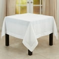 thumbnail image 3 of SARO 6300.W70140B 70 x 140 in. Rectangle Classic Hemstitch Border Tablecloth  White, 3 of 5