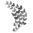 thumbnail image 1 of Juego de pegatinas de pared de mariposa huecas de metal rosa para sala de estar, dormitorio, fondo de TV, pegatinas decorativas de grafiti, 1 of 5