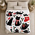 thumbnail image 5 of Christmas Cat, Playful Pet Portrait Pattern, Warm Flannel Blanket for Living Room and Reading Nook with Detailed Artwork, Cat Lovers Christmas Gift, Pet Lover Home Decor, 5 of 9