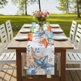 thumbnail image 4 of Table Runners 72 Inches Long Dress Scarves, Orange Blue Starfish Coastal Farmhouse Kitchen/Dining Table Runner, Coffee Tablerunners, Summer Beach Eucalyptus 13x72 Inch, 4 of 9