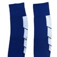 thumbnail image 2 of Lian LifeStyle Exceptional Women's 1 Pair Knee HighSocks for Soccer, Softball, Baseball and Many Other Sports XL0025 MBlue w/ White Stripes, 2 of 3
