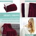 thumbnail image 5 of Mocassi Reversible and Ultra-Plush Flannel Fleece 50 x 60 inches - All Season Sherpa Throw, Lightweight Soft Throw, Perfect for Lounging, Burgundy, 5 of 5