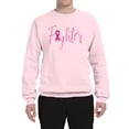 thumbnail image 2 of Wild Bobby, Fighter Breast Cancer Survivor, Breast Cancer Awareness, Unisex Crewneck Graphic Sweatshirt, Light Pink, Large, 2 of 4