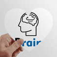 thumbnail image 1 of Brain Human Body Thinking Rain Heart Vinyl Sticker Bicycle Bottle Decal, 1 of 3