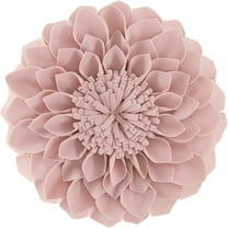 JWH Small Soft Flower Throw Pillows Round Velvet Cushions 14inch Rose Gold for Sofa Couch Bedding Decoration