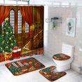 thumbnail image 1 of HTOOQ 4 Pcs Christmas Shower Curtain Sets with Non-Slip Rugs, Toilet Lid Cover and Bath Mat, Christmas Tree Shower Curtain with 12 Hooks, Vintage Waterproof Fabric Shower Curtain for HTOOQ, 1 of 7