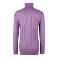 thumbnail image 7 of Women's Fashionable Solid Color High Neck Long Sleeved Sweater Pullover Sweater Top for Fall Winter Comfortable Everyday Fashion,Light Purple,XL, 7 of 7
