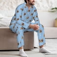 thumbnail image 7 of Fotbe Brown French Bulldog Pattern Long Sleeve Pajama Set for Men,Sleepwear Set,2-piece Loungewear Set,Soft PJs Comfy Nightwear with Pockets-Small, 7 of 7