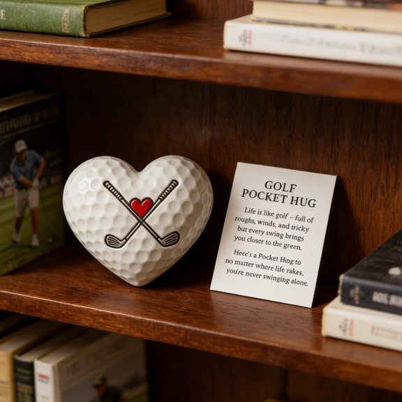 Heart-Shaped Golf Ball Pocket Hug Gift - Tiny Heart-Shaped Golf Ball Keepsake, Carries Warm Wishes, Sweet Small Present Conveys Care—Ideal for Golf-Loving Friends and Family Members, Multicolour