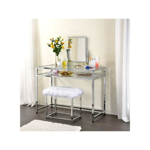 Coleen 3 Pc Pack Vanity Set in Chrome Finish