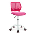 thumbnail image 1 of Pemberly Row Chaise de Bureau Sans Accoudoirs Pivotante à Dossier Mi-Haut Réglable en Mousse, Rose, 1 of 11