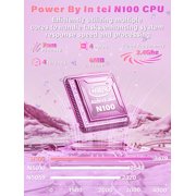 Pink Touchscreen Laptop 11 Mini 2-in-1 , FHD IPS , Intel N100, 16GB DDR4 RAM, 512GB SSD, (Win 11 Pro + Office), Backlit Keyboard, Facial Recognition, USB-C – Portable Laptop for Students & Travel