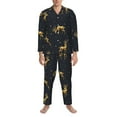 thumbnail image 4 of Kll Christmas Deers Sleepwear Mens Flannel Pajamas,Long Cotton Pj Set, 4 of 9