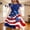 Multicolor, variant on Avrnliq Girls 4th of July Dress Short Sleeve Ruffle Patriotic Midi Dress Casual Holiday Outfit,Size 13-14 T