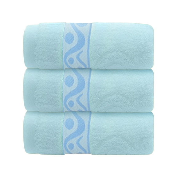 Cotton Bath Towels For Bathroom, Bath Sheet, Bath Towels 3 Pack Towel Set Soft Absorbent Face Hand Bath Towels, 13" X 29", Blue