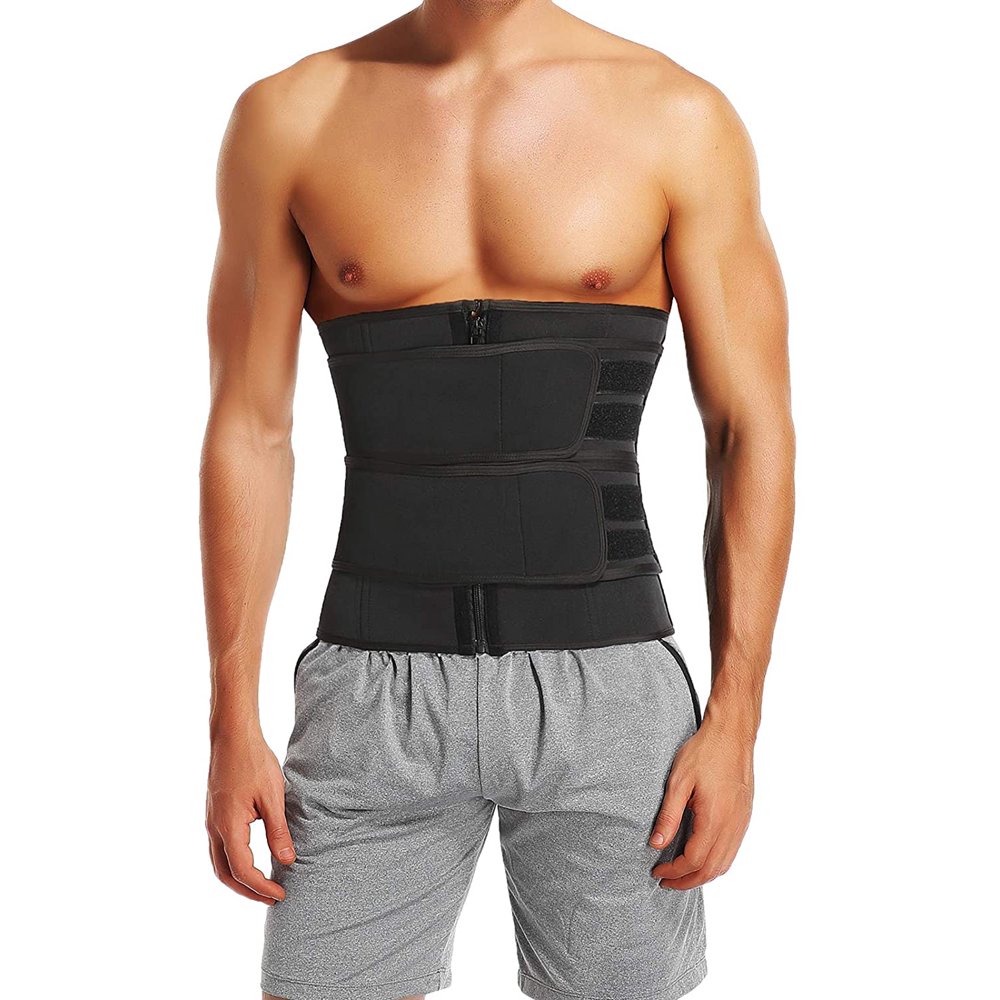 VASLANDA Men Sauna Waist Trimmer Sport Workout Fitness AB Belt with