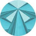 thumbnail image 1 of Ahgly Company Tapis Rond Lavable en Machine Intérieur Transitionnel Turquoise Foncé Vert, 3 Pieds Rond, 1 of 7