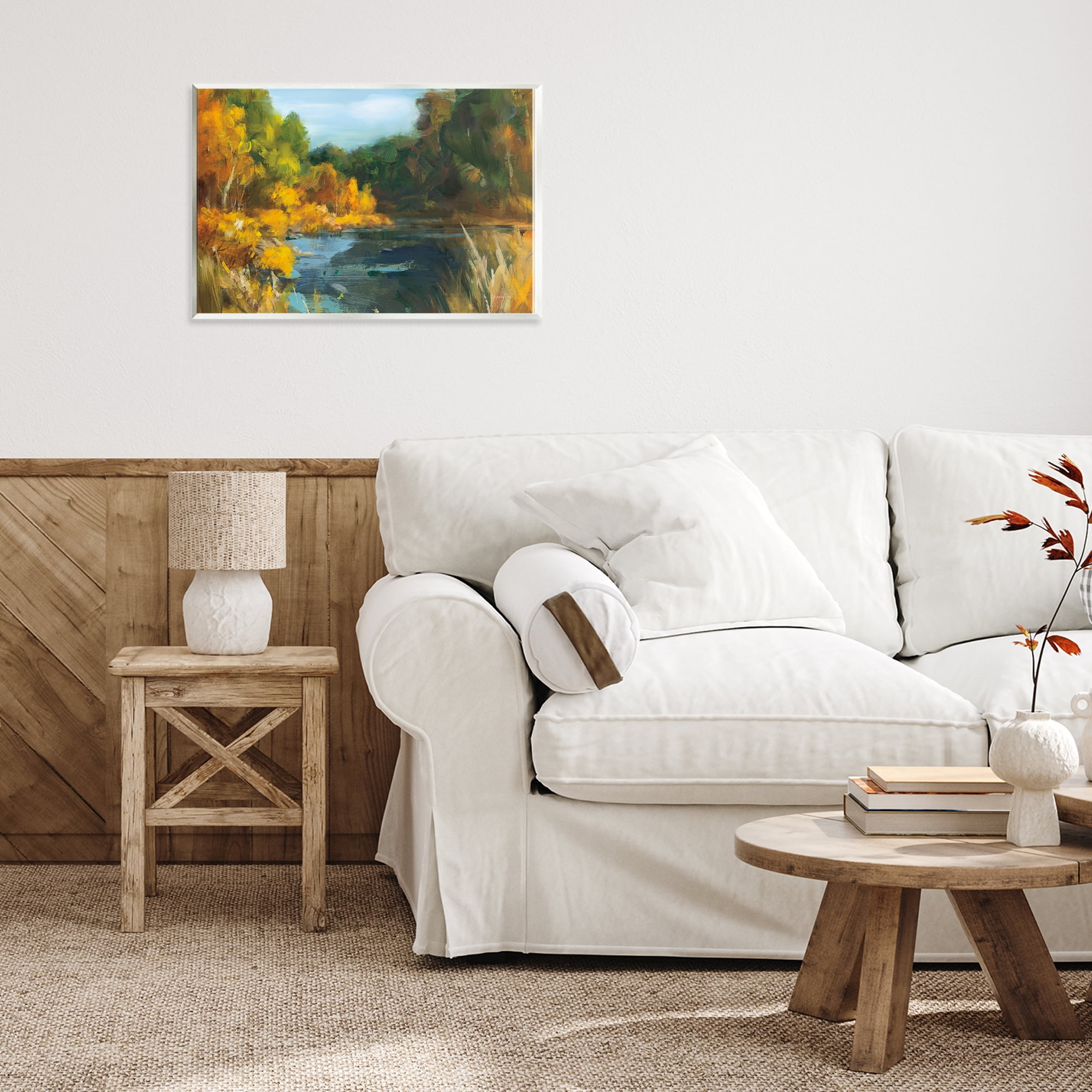 Stupell Industries Autumn River Bend Abstract Wall Plaque Art, design by Danhui Nai