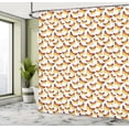 thumbnail image 4 of Ambesonne Orange Pattern Shower Curtain, Bicolour Butterfly, 69"Wx84"L, White Scarlet Mustard, 4 of 4