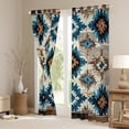 thumbnail image 5 of jejeloiu Vintage Aztec Geometric Blackout Curtains Set of 2 (52x84 Each),Boho Blue Geometrry Window Curtains,Oil Painting Artwork Curtains and Drapes,Super Cozy Room Decor, 5 of 6