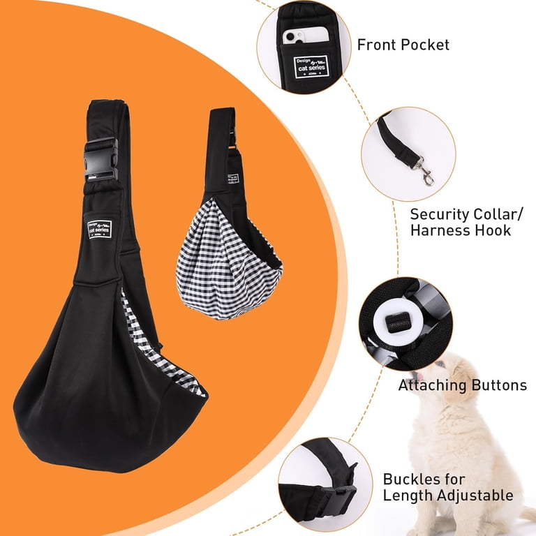 DANPINGLE Hands-Free Pet Sling Carrier, Black photo 5