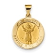 thumbnail image 1 of FB Jewels 14K Yellow Gold Polished & Satin Hollow Divino Nino Round Medal Pendant, 1 of 4