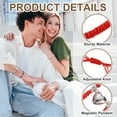 thumbnail image 3 of Pulseras Magnéticas para Parejas Uxcell, Pulseras a Juego Ajustables en Forma de Corazón con Perla Plateada, Cuerdas Trenzadas Hechas a Mano para Regalos de Joyería de Amistad, Rojo, 3 of 6
