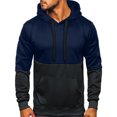thumbnail image 2 of Pompotops Chandail en Molleton pour Hommes à Capuche Color Block Couple Sports Décontracté en Solde, 2 of 3
