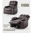 thumbnail image 3 of 22” Extra-Large Recliner Chair with Heat and Massage, 360° Manual Swivel Lazy Recliner for Adults, 3 of 9