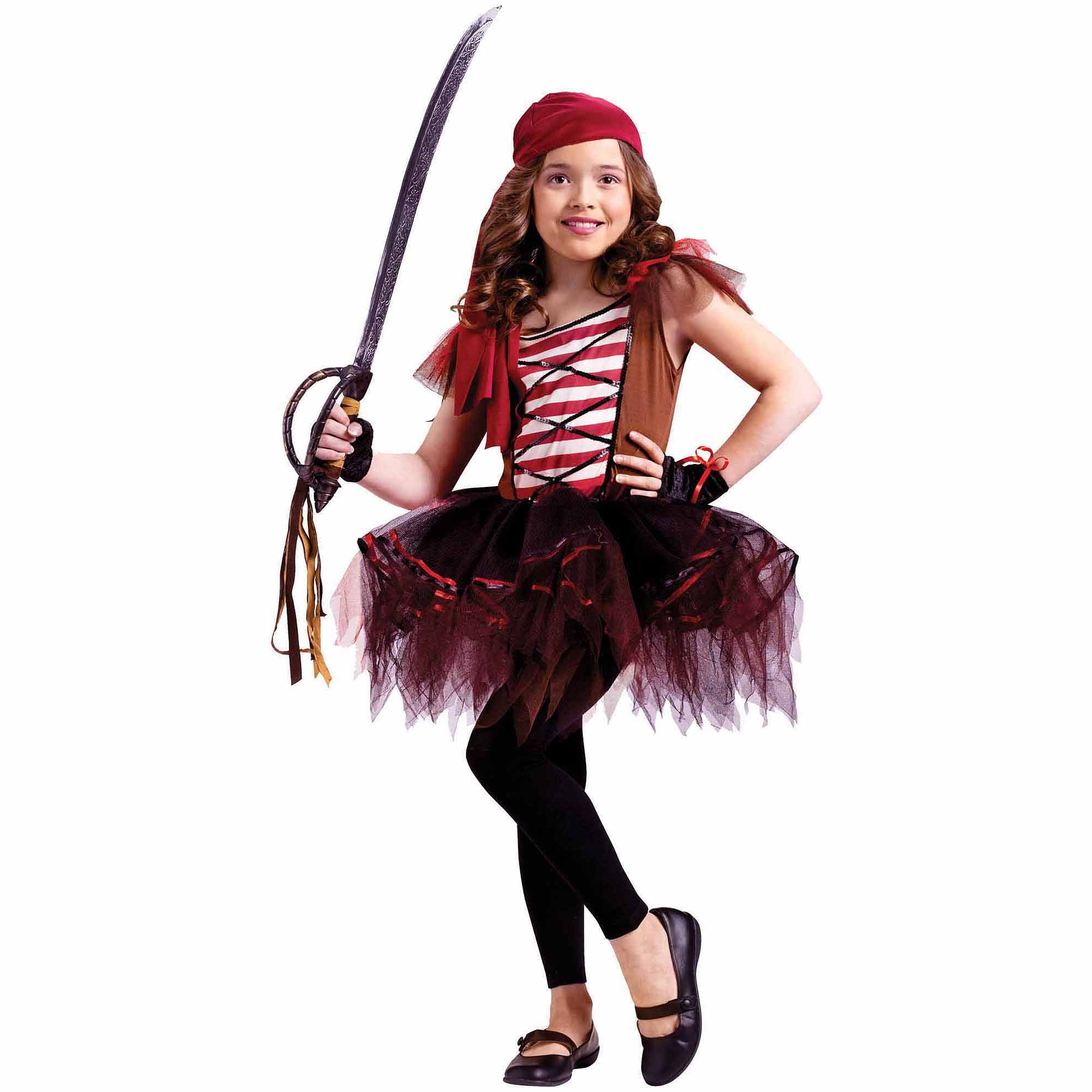 F98 Ladies Pirates Of The Caribbean Angelica Fancy Dress Halloween Costume & Hat 