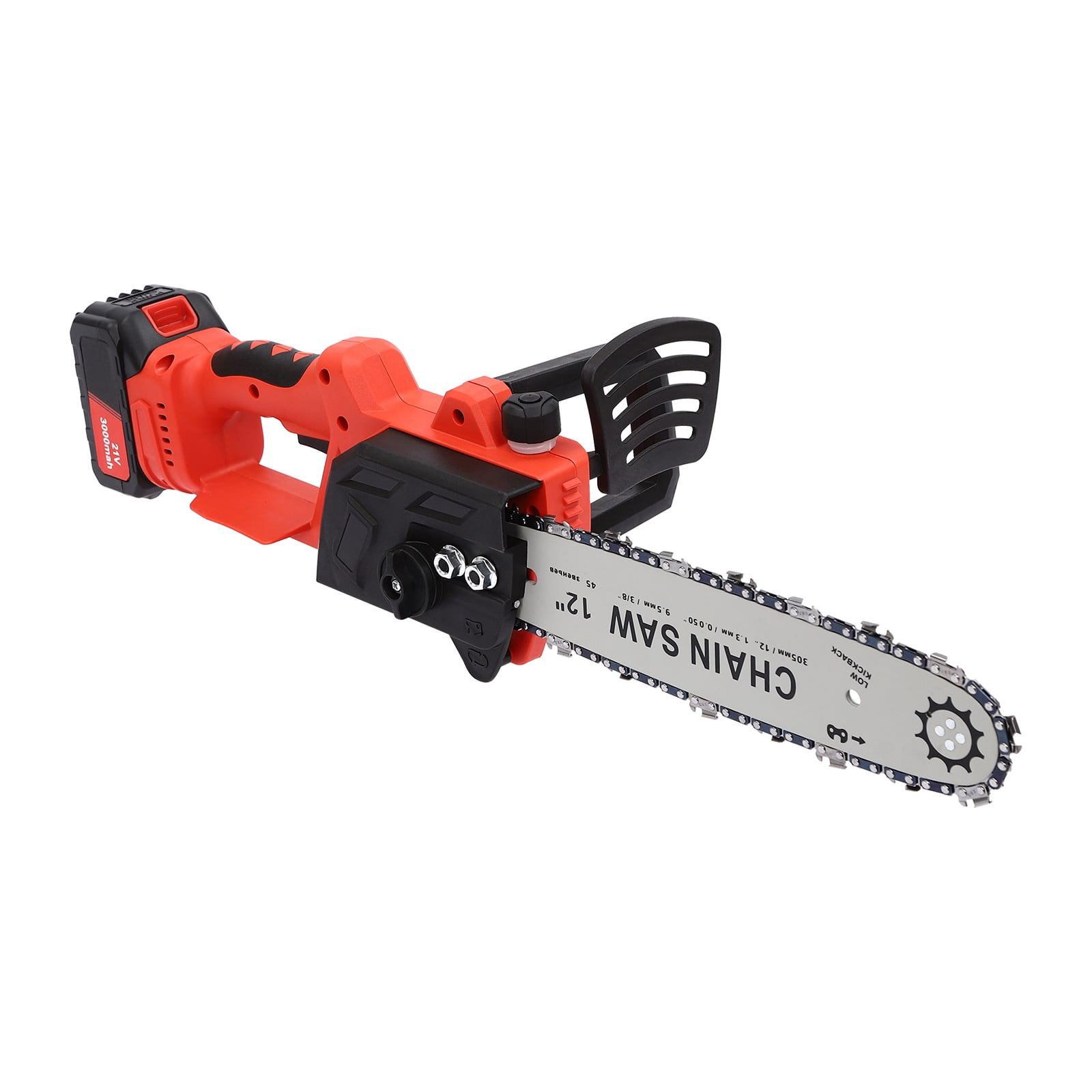 ToppiJoy 12" Portable Cordless Chainsaw, 21V Battery Powered Brushless Chain Saw, Electric Handheld Chain Saw Kit for Tree Felling, Pruning, Firewood(Red, Black)